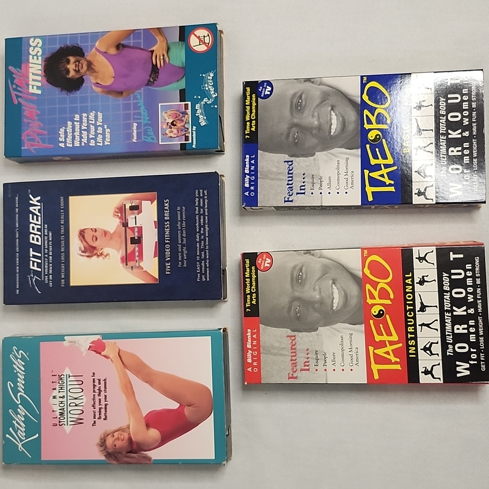 5 Pack of VHS Fitness Tapes